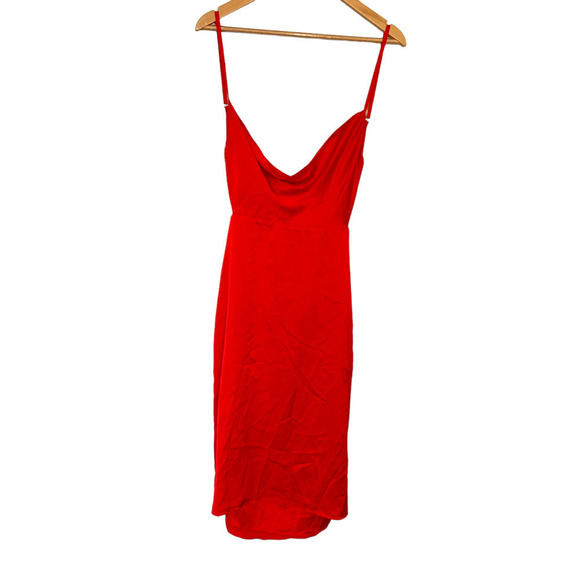 Fame & Partners The Toluca Dress Open Back Sheath High-Low Sleeveless Red 10 - Picture 5 of 11